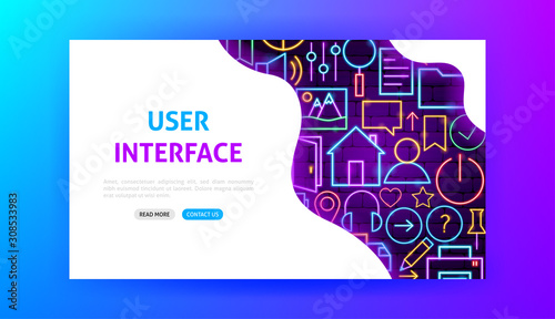 Web User Interface Neon Landing Page