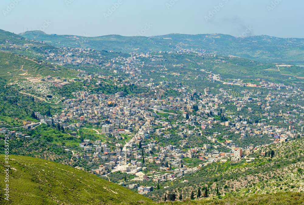 Town of Jaba', view from Mt. Bayzeed, Jenin, West Bank, Palestine  Stock-Foto | Adobe Stock