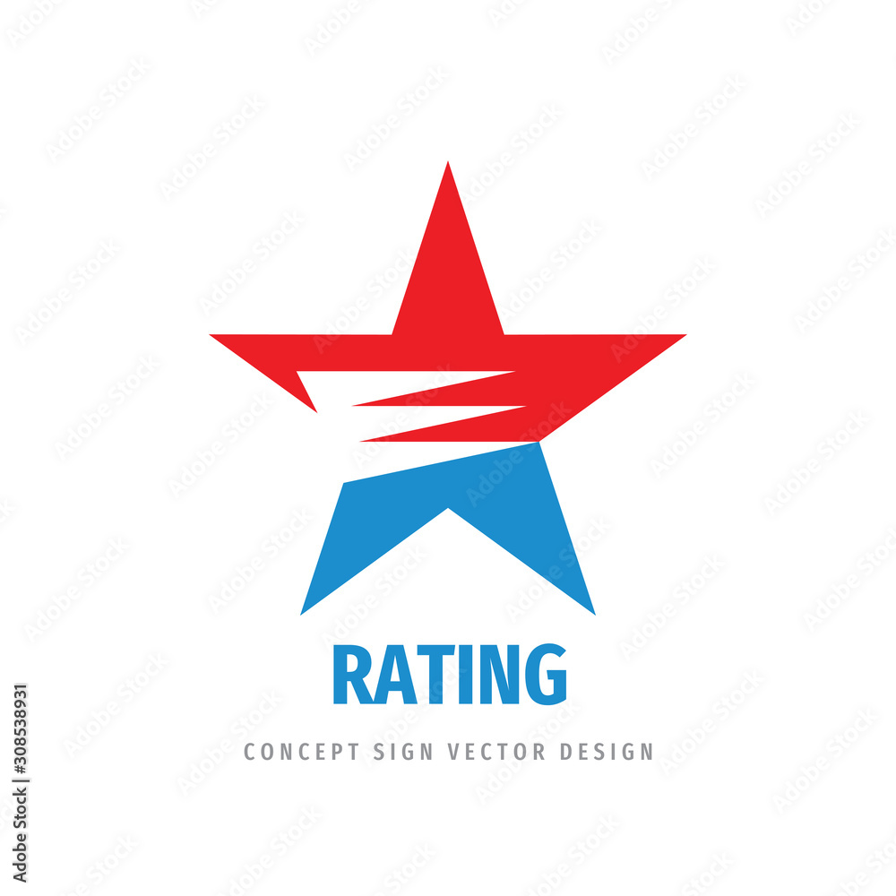Raiting creative logo design. Abstract star concept logo sign. Vector illustration. Raiting creative logo design. Abstract star concept logo sign. Vector illustration.