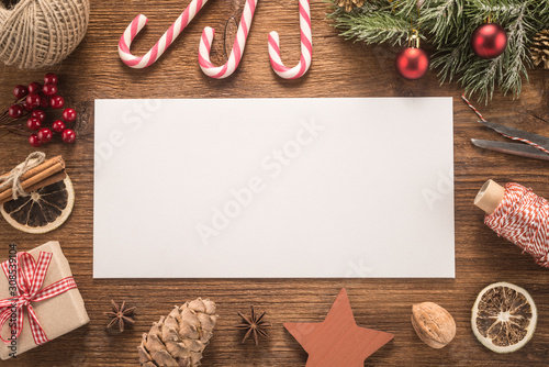 White envelope on christmas holiday background