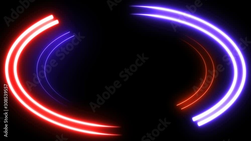 Abstract Ellipse Frame Background, neon Ellipse, Fire Ellipse, Looped NEON Ellipse Lines, club concert dance disco dj matrix beam dmx fashion