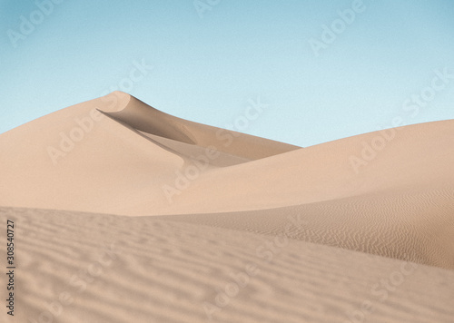 Sand dunes landscape on a sunny day in the desert near Yuma, AZ