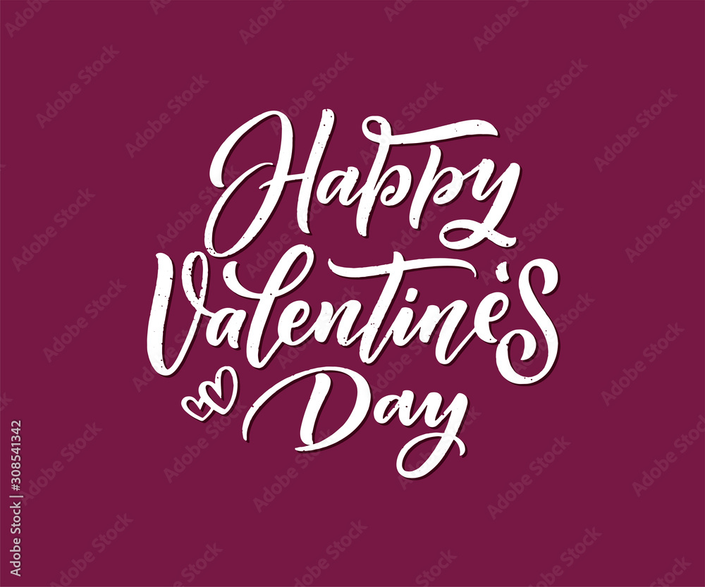 Valentine's day lettering for greeting card design, romantic illustration. Festive decoration. Invitation template