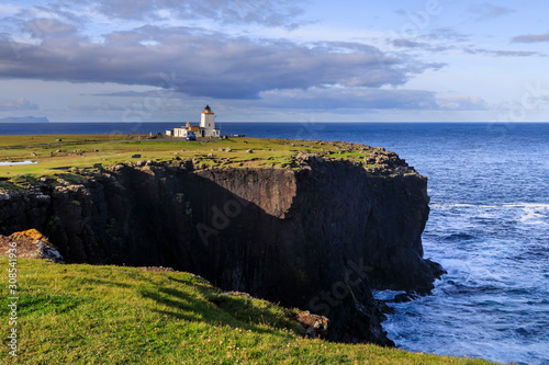 Eshaness Lighthouse, Stevenson, 1929, cliff top boulders, Northmavine, Mainland, Shetland Isles, Scotland photo