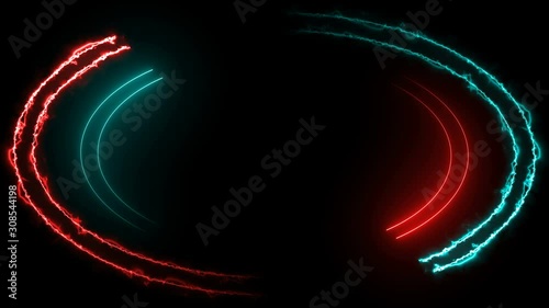 Abstract Ellipse Frame Background, neon Ellipse, Fire Ellipse, Looped NEON Ellipse Lines, club concert dance disco dj matrix beam dmx fashion