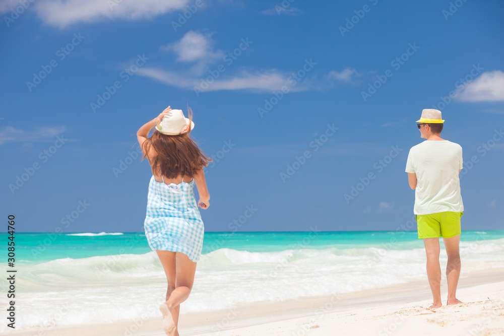 Attractive Young Couple on Tropical Beach. Cayo Largo, Cuba Attractive Young Couple on Tropical Beach. Cayo Largo, Cuba