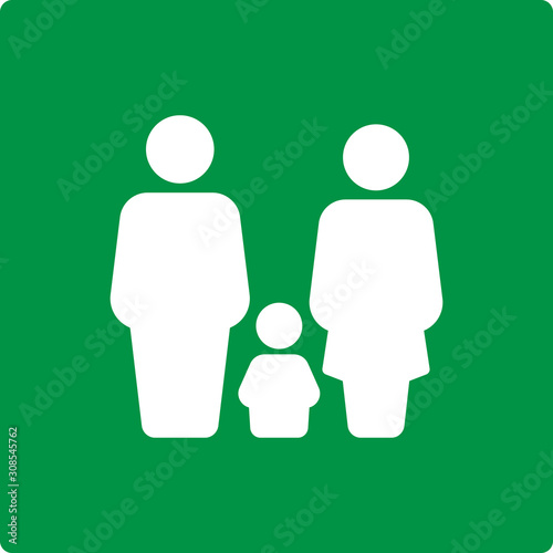 Family member silhouette set. Vector illustration. Care, protection, security, insurance concept. Parents and kids, social relationship icon. 