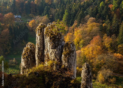 The Glove Rock Formation, Ojcow National Park, Krakow-Czestochowa Upland (Polish Jura), Lesser Poland Voivodeship, Poland photo