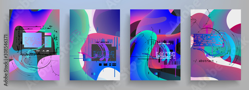 Artistic covers design. Creative colors backgrounds. Trendy futuristic design