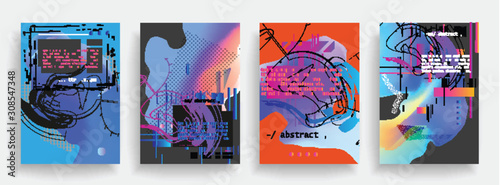Artistic covers design. Creative colors backgrounds. Trendy futuristic design