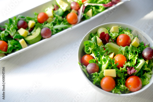grape salad with tomato and avocado