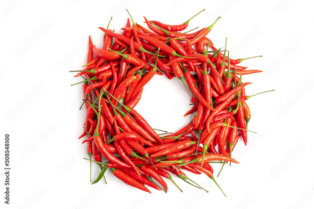 Naklejka premium A pile of chilli cycle shape