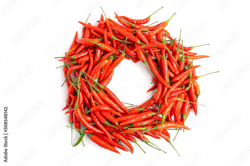 Fototapeta premium A pile of chilli cycle shape