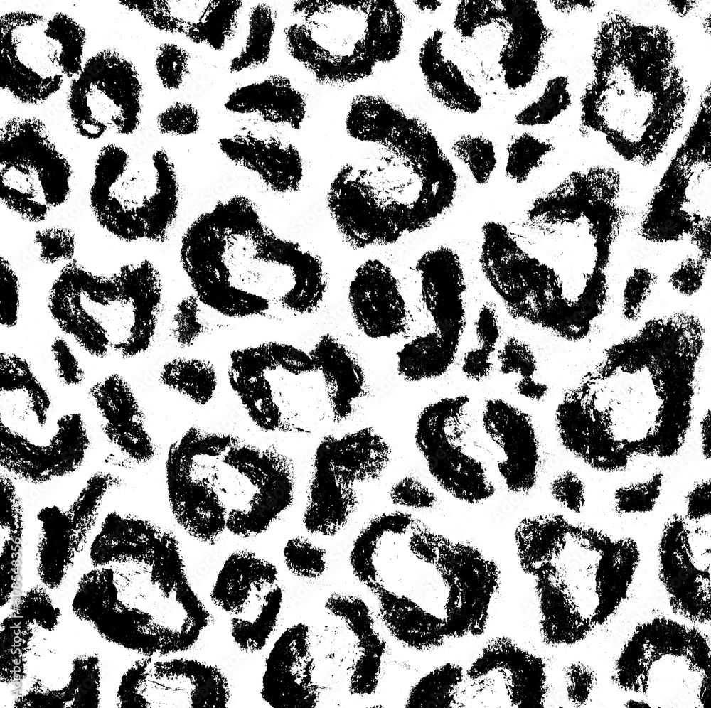 black and white leopard print coloring Stock Illustration | Adobe Stock