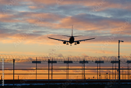 The plane arrives at the international airport © Aleksandr