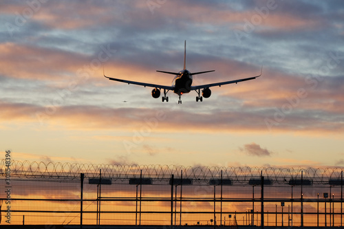 The plane arrives at the international airport © Aleksandr