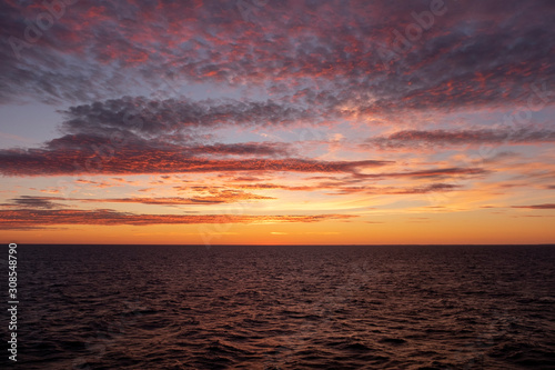 Midnight sun setting over Baltic Sea, Russia