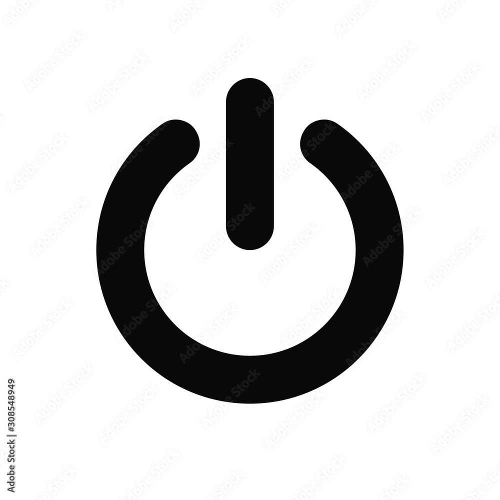 start button, start icon, black on white background, vector image. start button, start icon, black on white background, vector image.