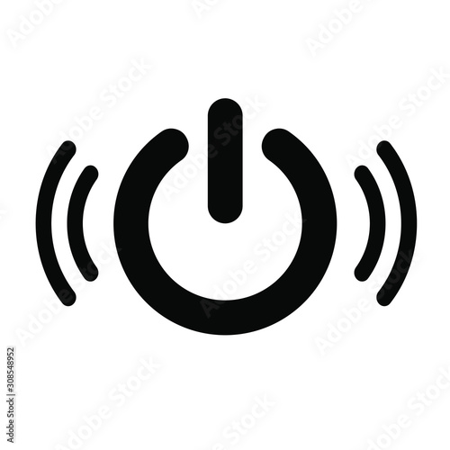 start button, start icon, black on white background, vector image.