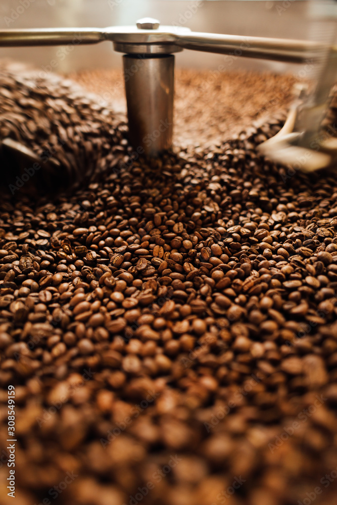 beans in a moving coffee cooling mixer beans in a moving coffee cooling mixer