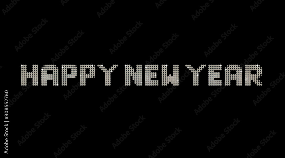 Fototapeta premium Happy new year sale banner with diamond letters