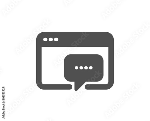 Web chat sign. Seo message icon. Traffic management symbol. Classic flat style. Simple seo message icon. Vector