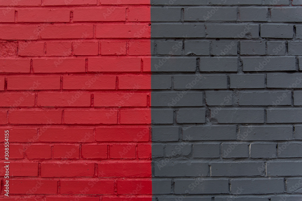 Painted Brick Wall Red and Black Copy Space Painted Brick Wall Red and Black Copy Space