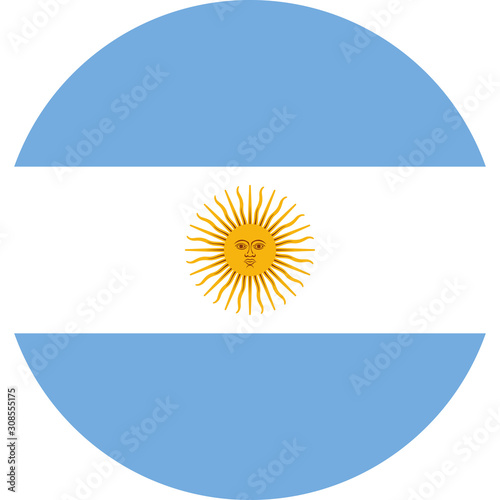 Argentina round flag vector illustration. Perfect for sign, symbol, icon, sticker, label, poster etc.