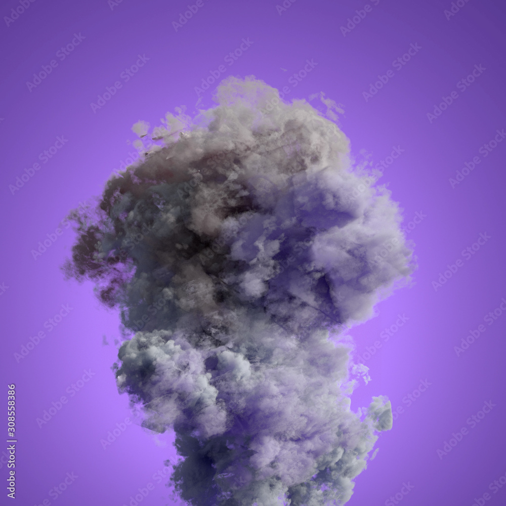 Fototapeta premium Beautiful background with purple smoke and steam. 3d illustration, 3d rendering.