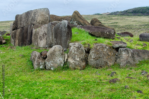 Chile - Rapa Nui or Easter Island - Vinapu - Ahu Tahira © J. J. Sesé
