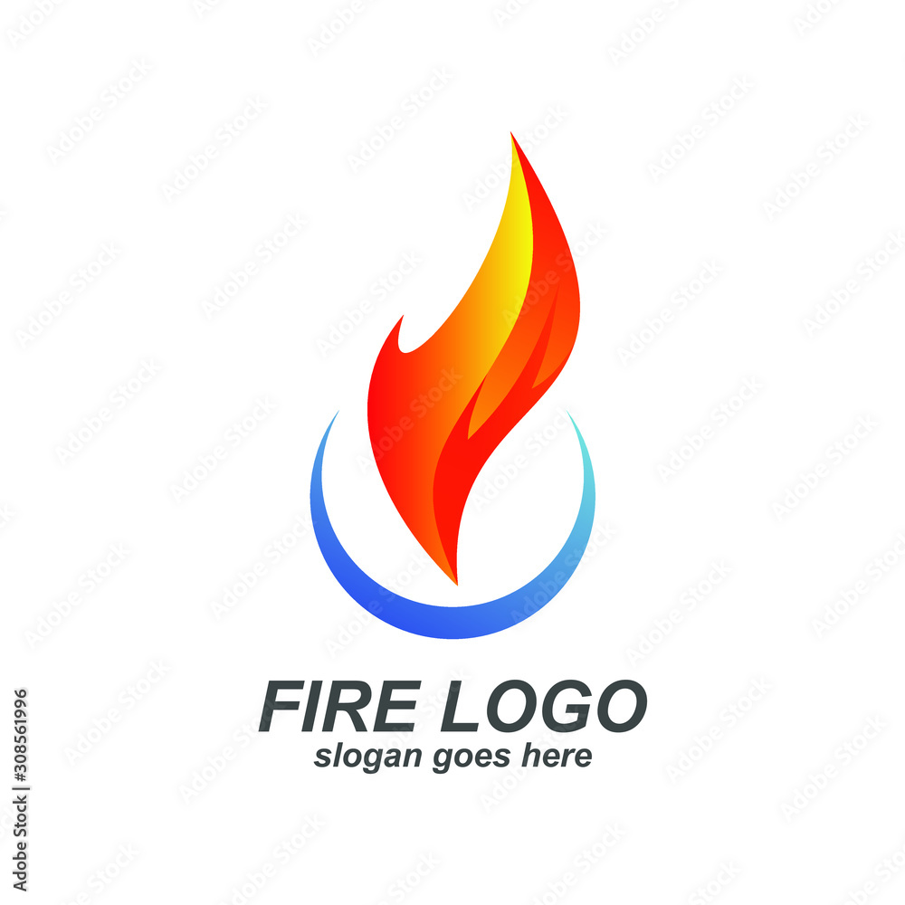 Fire Illustration Logo Design Vector Fire Illustration Logo Design Vector