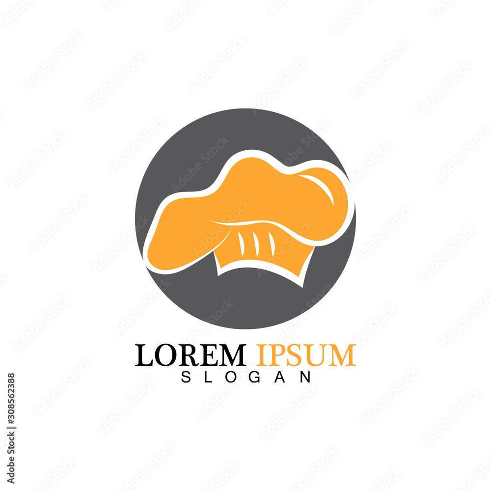 Obraz premium chef hat logo vector design template