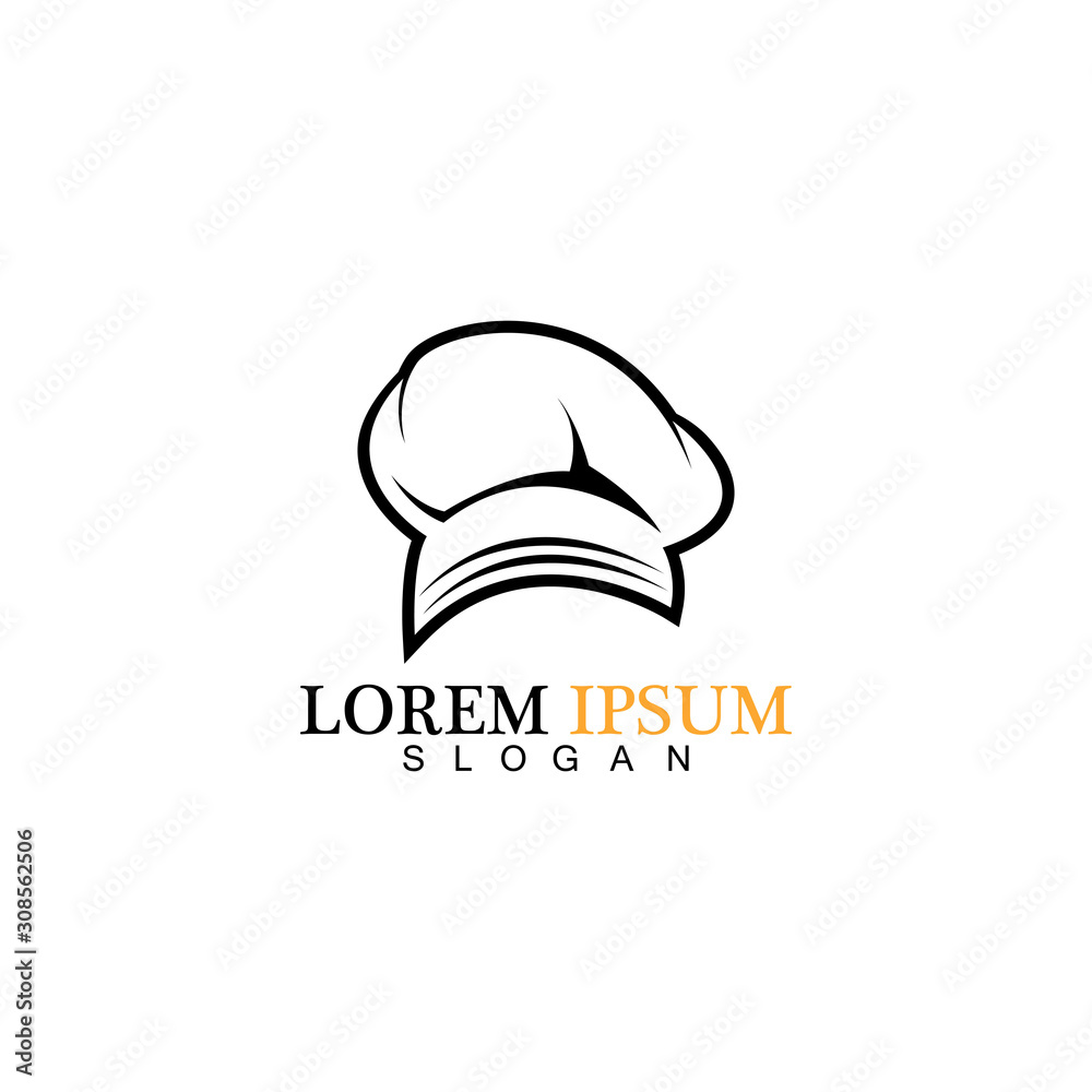chef hat logo vector design template chef hat logo vector design template