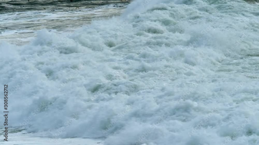 Rough atlantic ocean one day after storm Atiyah passed by on Dezember 08 2019.