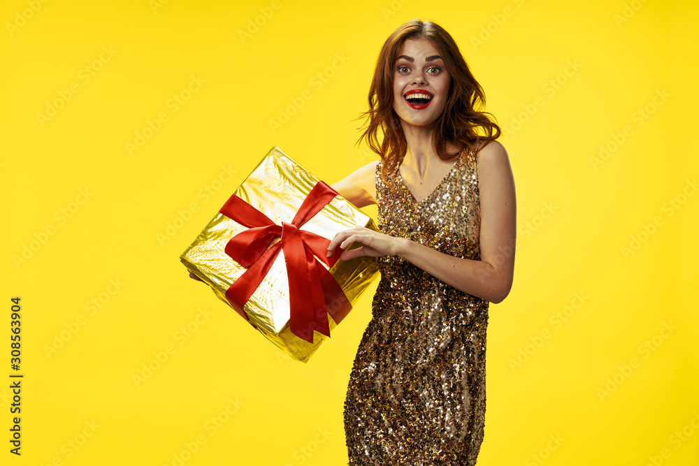 young woman with gift young woman with gift