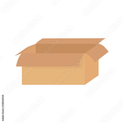 open cardboard box storage package icon