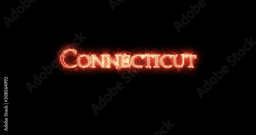 Connecticut written with fire. Loop photo
