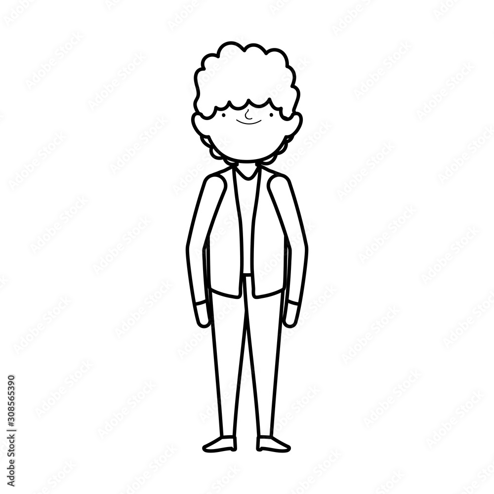 wedding groom man cartoon character in suit thick line wedding groom man cartoon character in suit thick line