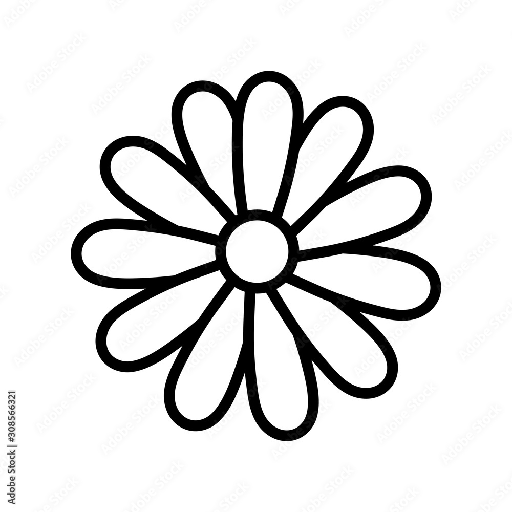 Naklejka premium flower nature decoration ornament icon thick line