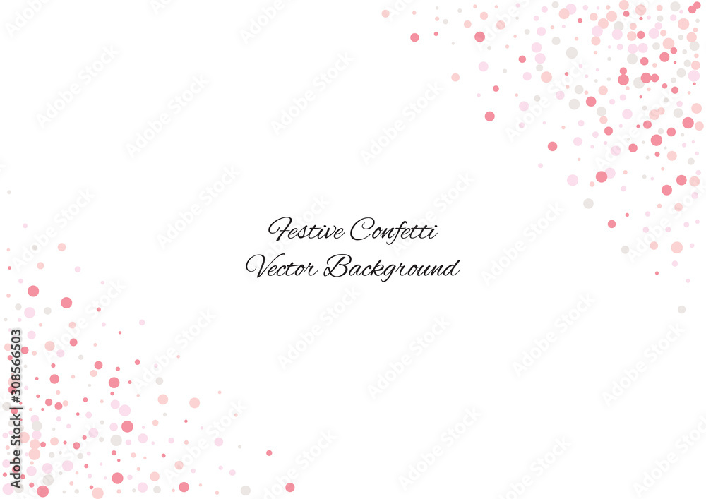 Obraz premium Festive color round confetti background. Abstract frame confetti texture for holiday, postcard, poster, website, carnivals, birthday and children's parties. Cover confetti mock-up. Wedding card layout
