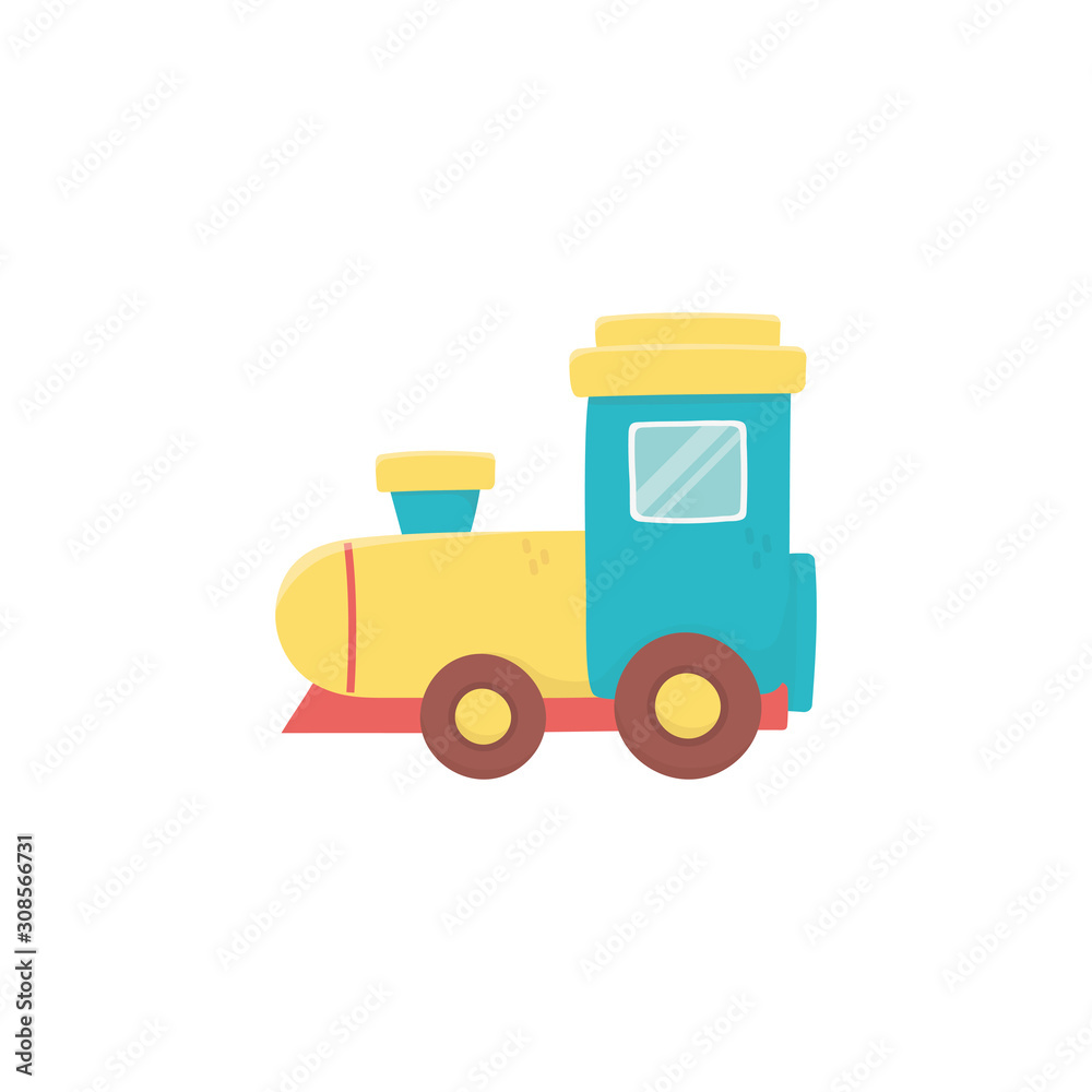 kids toy, plastic train wagon object icon kids toy, plastic train wagon object icon