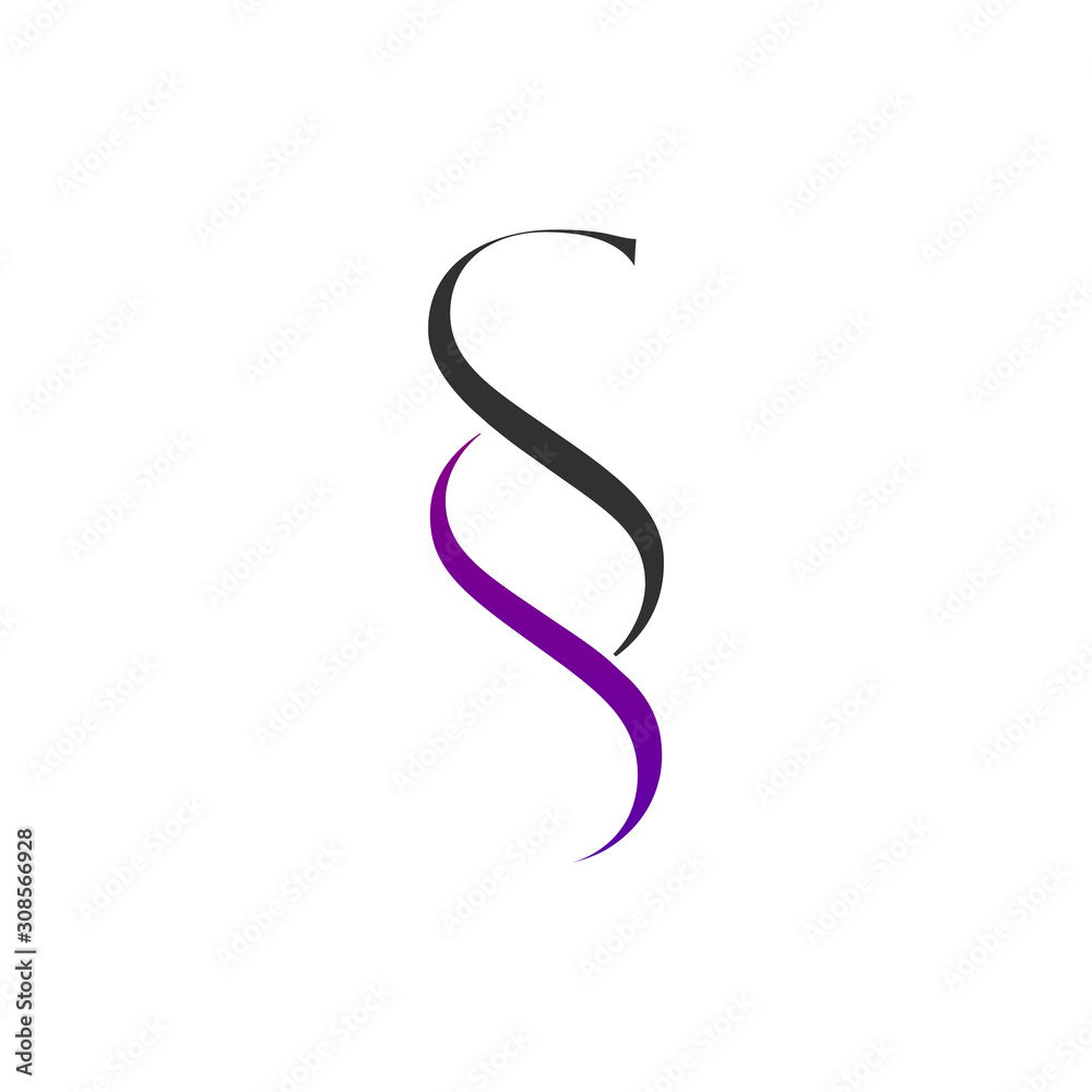Obraz premium SS Modern Letter Logo Design, business corporate identity concept. Stock Vector illustration isolated on white background.