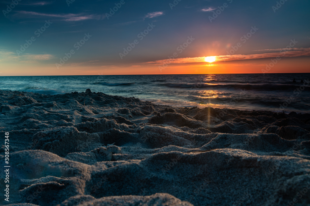 Sunset on Gulf of Mexico Beach in Captiva Island, Florida, USA