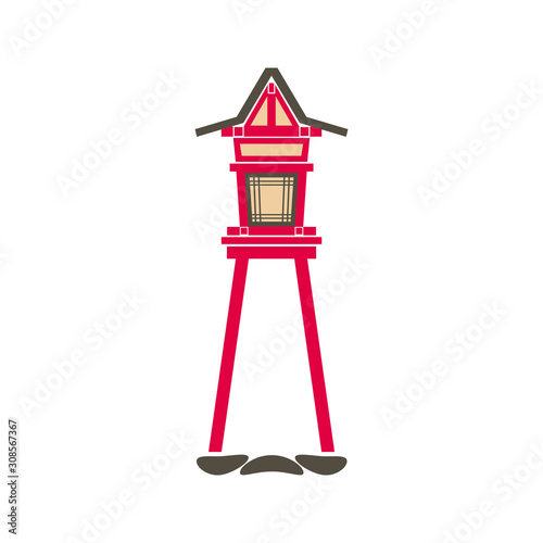 Japanese lantern toro icon isolated on white background