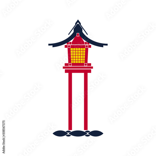 Japanese lantern toro icon isolated on white background