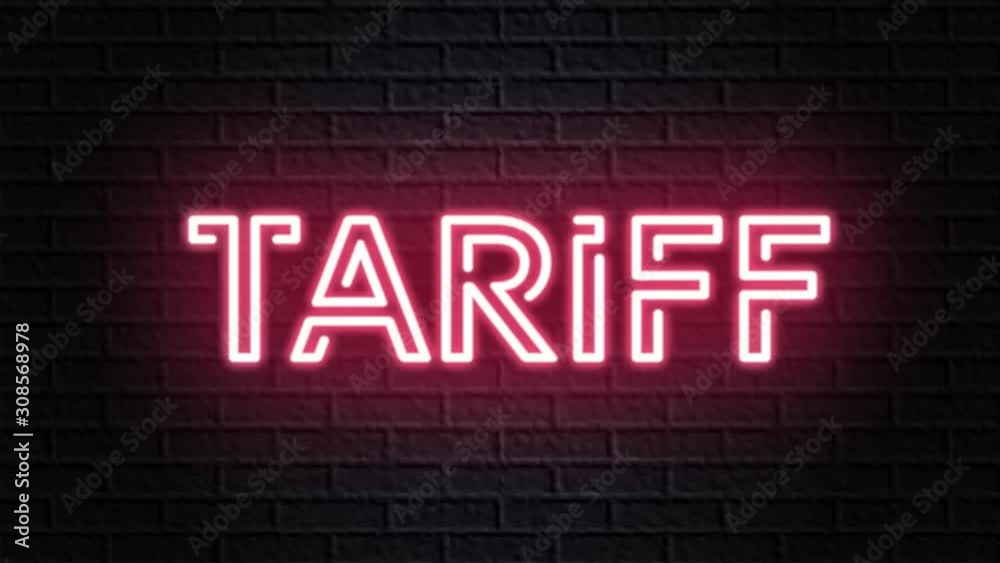 red neon video animation tariff