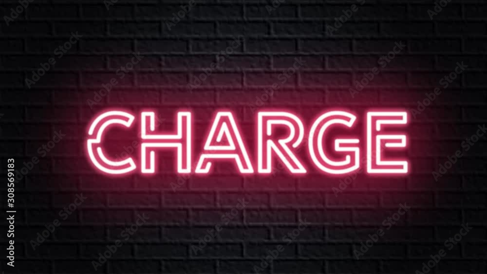 red neon video animation charge