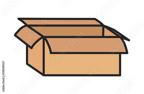 open cardboard box storage package icon