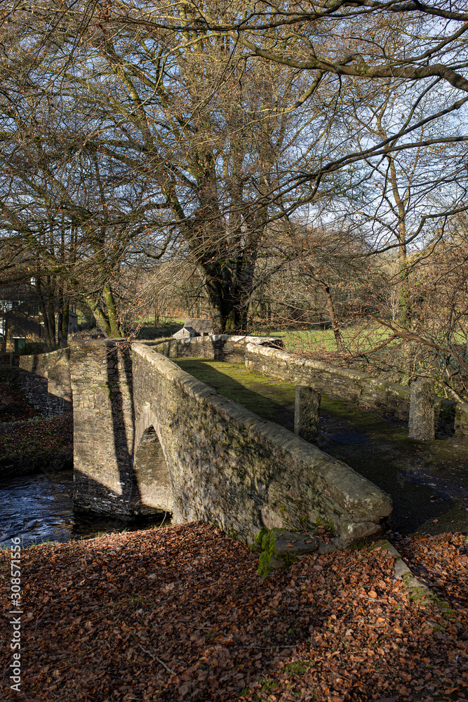 Old Bridge over the river Fowey Cornwall 