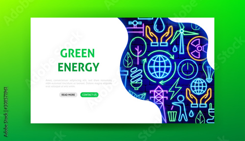 Green Energy Neon Landing Page